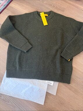 NWT YELLOW LABEL CO Wool le chunky knit sweater in grass green size M/L
